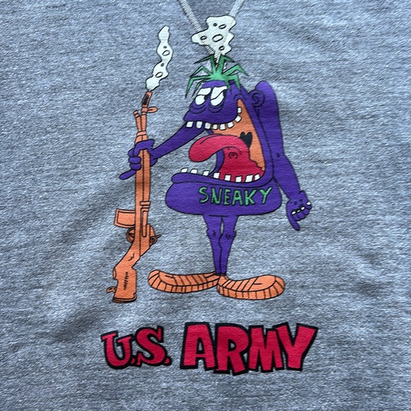 NEW Buzz Rickson Sportswear Crewneck Sweatshirt US Army Cartoon 60’s MIJapan L - Picture 7 of 16